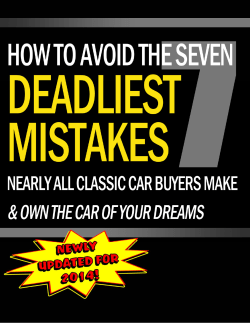 7 Deadliest Mistakes When Buying A classic Car