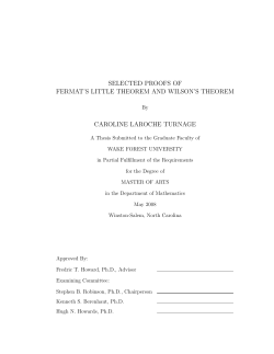 selected proofs of fermat`s little theorem and wilson`s