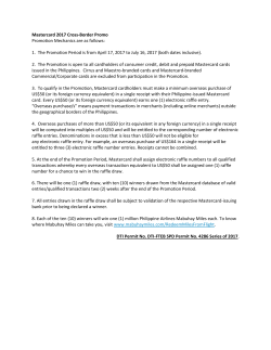 Mastercard 2017 Cross-Border Promo Promotion Mechanics are as