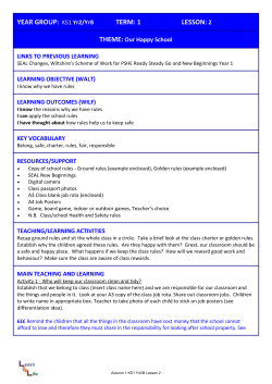 Autumn LESSON - Wiltshire Healthy Schools