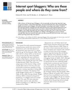 Internet sport bloggers - Sagamore Publishing