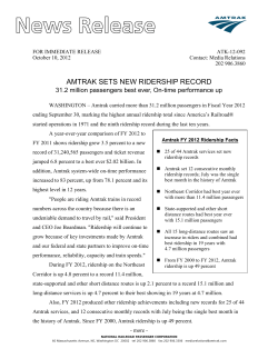 Amtrak Sets New Ridership Record