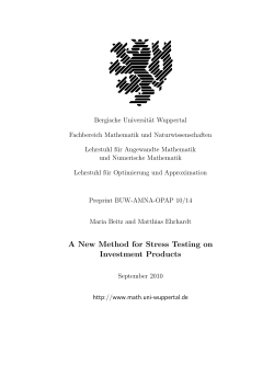 A New Method for Stress Testing on Investment Products