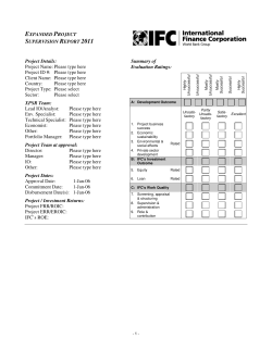 EXPANDED PROJECT SUPERVISION REPORT 2011 Project Details