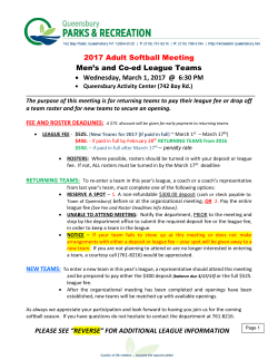 2017 Adult Softball Meeting Men`s and Co