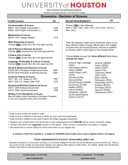 Economics - Bachelor of Science