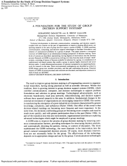 A Foundation for the Study of Group Decision Support Systems