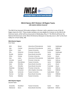 IWLCA Names 2017 Division I All Region Teams