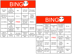 BINGo You have fallen. Your emotional condition has improved