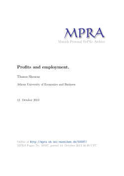 Profits and employment. - Munich Personal RePEc Archive
