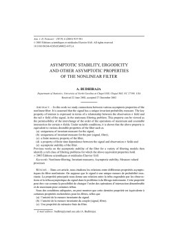 asymptotic stability, ergodicity and other asymptotic properties of the