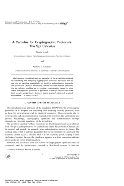 A Calculus for Cryptographic Protocols: The Spi Calculus
