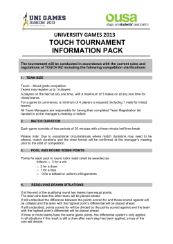 touch tournament information pack