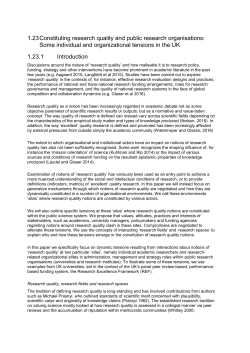 Constituting Research Quality in Public Research Organisations