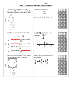 Math 7 EOG Review Warm