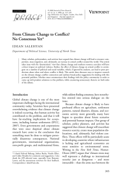 From Climate Change to Conflict? No