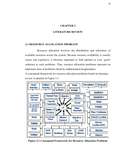 CHAPTER 2 LITERATURE REVIEW 2.1 RESOURCE ALLOCATION