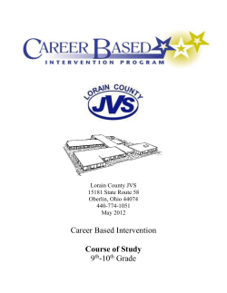 Ohio Career Based Intervention (CBI) –The Model