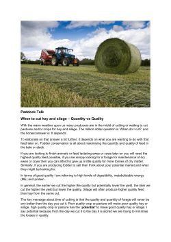 Paddock Talk When to cut hay and silage &ndash; Quantity vs Quality