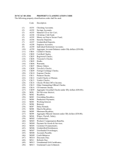 20 NCAC 08 .0204 PROPERTY CLASSIFICATION CODE The