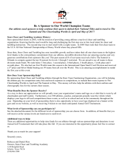 Be A Sponsor to Our World Champion Teams