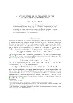 A NOTE ON SPEED OF CONVERGENCE TO THE QUASI