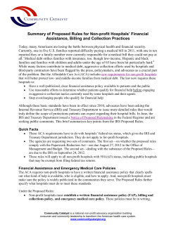 Summary of Proposed Rules for Non