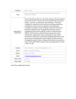 Bear Creek Barracudas are currently seeking a Head/Assistant