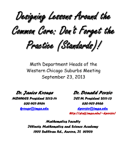 Math Modeling Across the Curriculum - IMSA