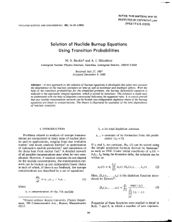 Solution of Nuclide Burnup Equations Using Transition Probabilities