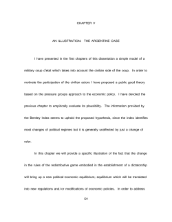 CHAPTER V AN ILLUSTRATION: THE ARGENTINE CASE I have