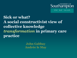 Sick or what? A social constructivist view of collective knowledge