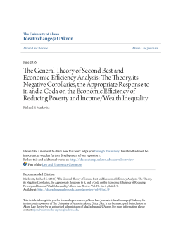 The General Theory of Second Best and Economic