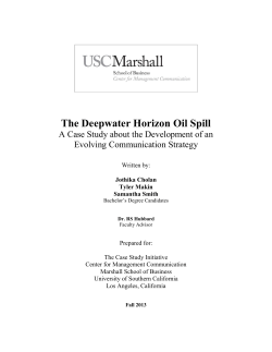 The Deepwater Horizon Oil Spill: communication strategy SOME