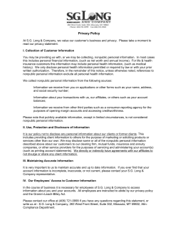 Privacy Policy - SG Long and Company