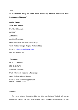 Title: &ldquo;A Correlation Study Of Time Since Death By Vitreous