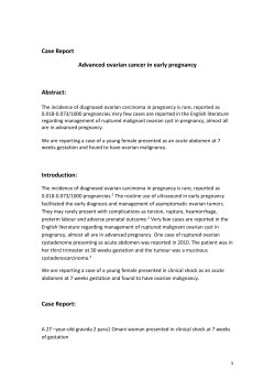 Case Report Advanced ovarian cancer in early pregnancy Abstract