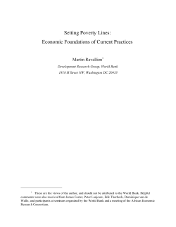 Setting Poverty Lines: Economic Foundations of
