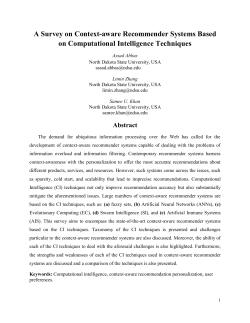 A Survey on Context-aware Recommender