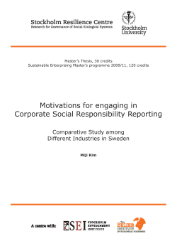 Motivations for engaging in Corporate Social