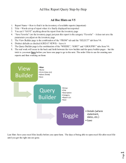 1) Ad Hoc Report