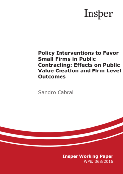 Policy Interventions to Favor Small Firms in Public Contracting