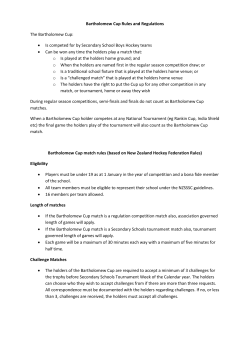 Bartholomew Cup Rules