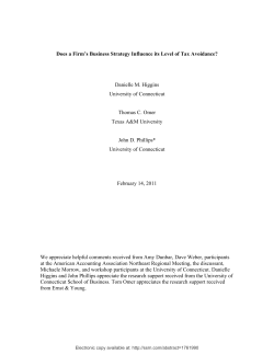 Does a Firm`s Business Strategy Influence its Level of Tax Avoidance?