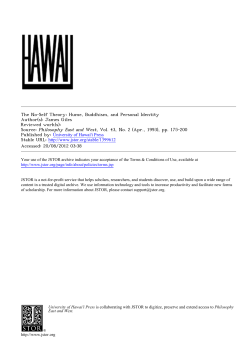 The No-Self Theory: Hume, Buddhism, and Personal Identity