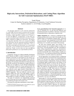 High-arity Interactions, Polyhedral Relaxations, and Cutting Plane
