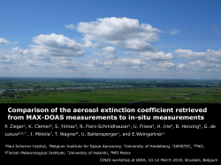 Comparison of the aerosol extinction coefficient - UV