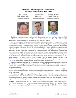 Distributed computing meets game theory