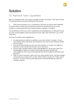 Some ways to reinforce team capabilities are