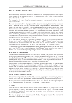 matches against foreign clubs